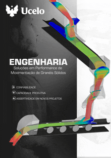 a poster for engenharia showing a man and a colorful object