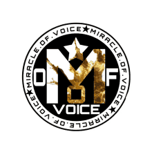 a logo for the miracle of voice has a circle around the logo