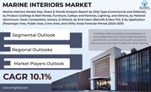 an advertisement for the marine interiors market with a picture of the building