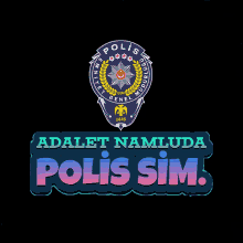 a black background with a badge that says polis on it