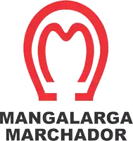 a logo for mangalarga marchador with a horseshoe in the center