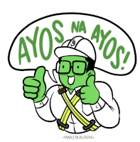 a cartoon of a man giving a thumbs up with the words ayos na ayos