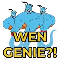 three genies standing next to each other with the words wen genie ?