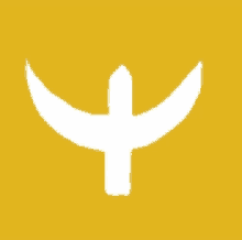 a white cross on a yellow background with a crescent moon in the middle