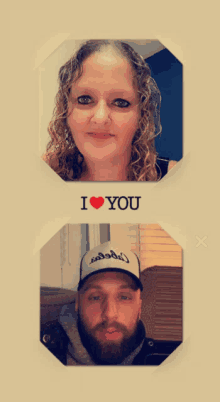 a picture of a man and a woman with the words i love you on the top