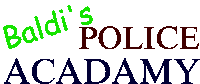 a logo for baldi 's police academy is displayed