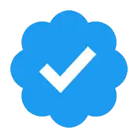 a blue circle with a white check mark inside