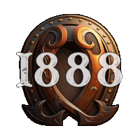 a logo for the year 1888 with a horseshoe and anchor