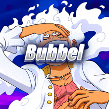 a cartoon drawing of a woman with the word bubbel above her head