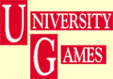 a logo for university games is shown on a white background