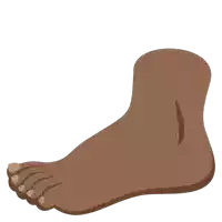 a cartoon drawing of a black foot with white toes on a white background