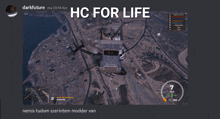 a screenshot of a video game with the words hc for life