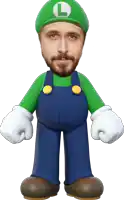 a man with a beard is dressed as luigi