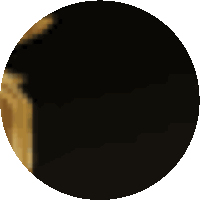 a black circle with a yellow stripe on the bottom of it