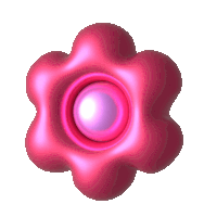 a pink flower with a purple center and petals