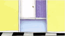 a cartoon drawing of a closet with a checkered floor