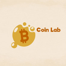 a logo for coin lab with a coin in the center