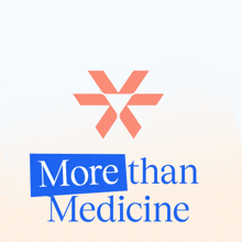 a logo for more than medicine with a red star