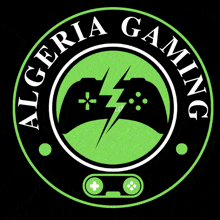 the logo for algeria gaming has a lightning bolt in the middle