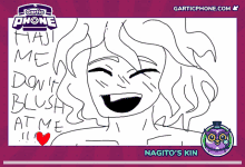 a drawing of nagito 's kin is on a purple background