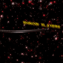 a black background with red and yellow sparkles and the word samurai on it