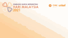 a poster for hari malaysia 2021 with hearts and flowers on it