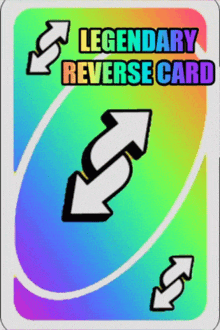 a rainbow colored reverse card that says legendary reverse card