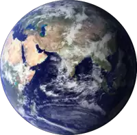 a close up of the earth showing the middle east and asia