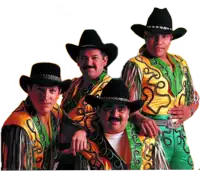 four men in cowboy hats pose for a photo