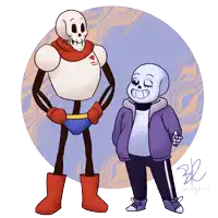 a drawing of papyrus and sans by lucidy lucid