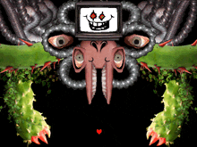 a computer generated image of a monster with a smiley face on it