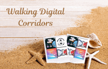 walking digital corridors is written on a wooden table