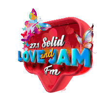 the logo for solid love and jam fm with butterflies