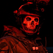 a man with a skull mask on his face