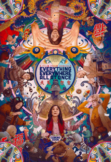 a colorful poster for the movie everything everywhere all at once