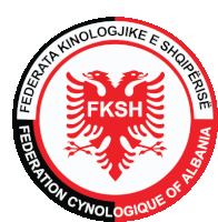 the federation cynologique of albania logo with a red eagle