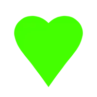 a green heart on a white background