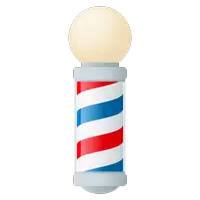 a red white and blue striped pole with a light on top