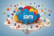 a colorful cloud with the word sara on it