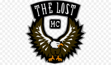 a logo for the lost mc with a bald eagle on it