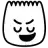 a black and white drawing of a cartoon character 's face with a smile .