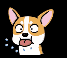 a cartoon of a dog with its tongue hanging out