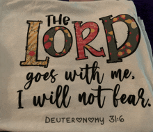 a t-shirt that says the lord goes with me i will not fear