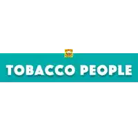 a blue sign that says tobacco people with a logo