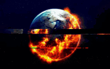 a picture of a burning earth with the words o problema nao e meu