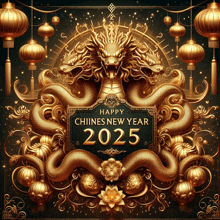 a poster that says happy chine 's new year 2025 on it