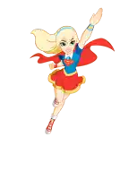 a cartoon of a girl dressed as supergirl