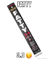 a package of fatty 3.0 smoked meat stick is shown