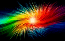 a rainbow colored swirl with a red center