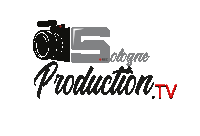 a logo for 15 odogne production.tv with a camera on it